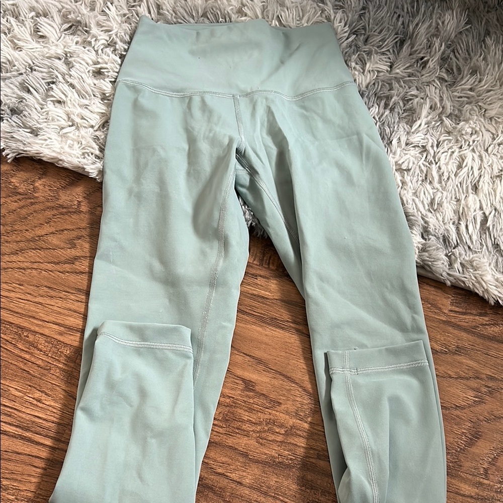 Lululemon High-Waisted Light Green Leggings